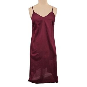April Cornell Modern Prairie Burgundy Rayon Midi‎ Slip Dress Cottagecore Medium